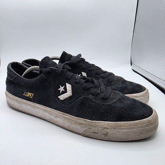 Converse Louie Lopez Pro Ox Mens Size 12 Black White Skateboarding Shoes Casual - Picture 1 of 14